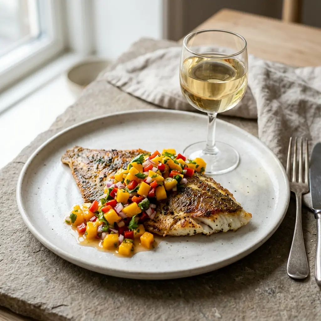 Photo of the sauce or side recipe Plaice with Mango Salsa