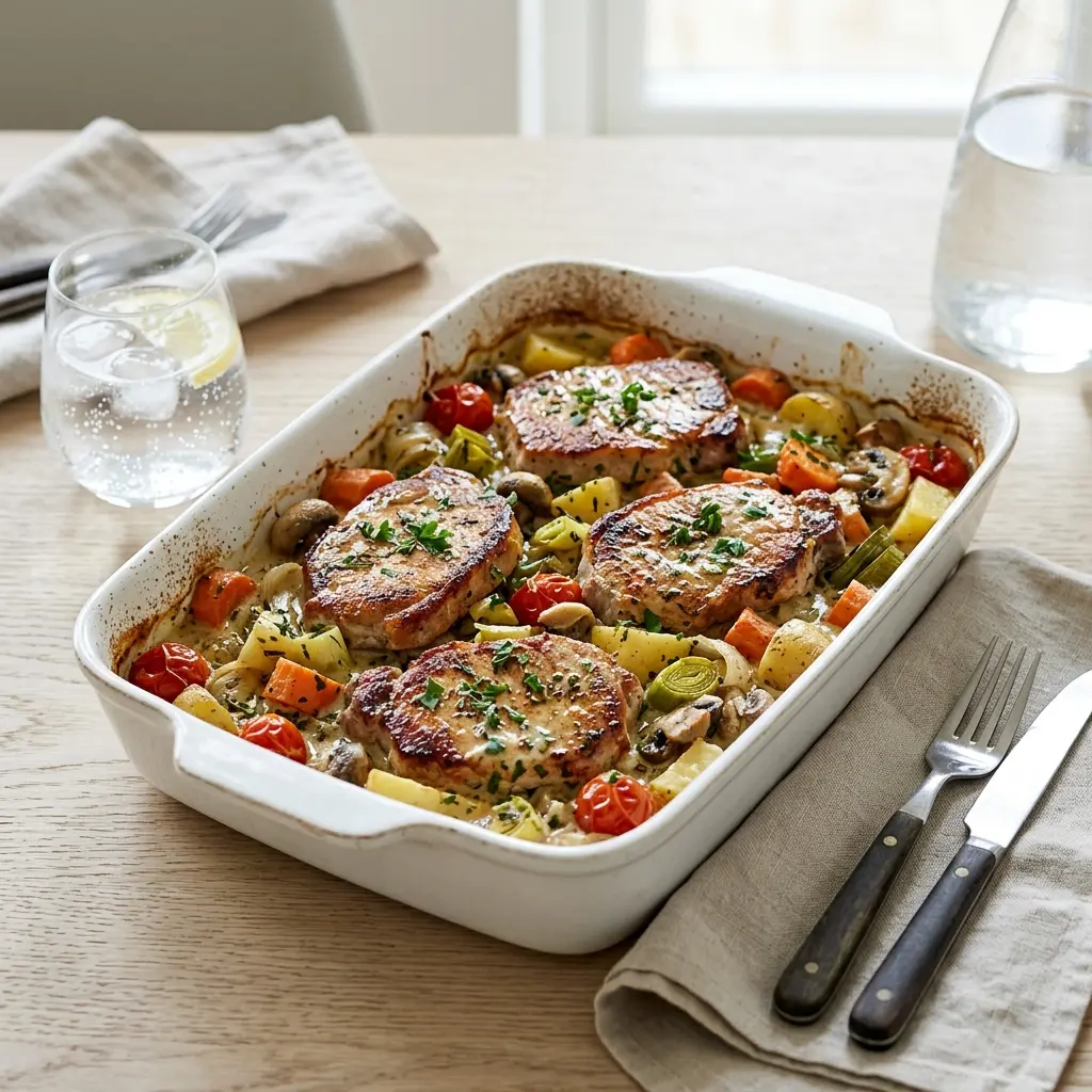 Photo of the finished dish for the recipe Pork Chop Bake with Vegetables