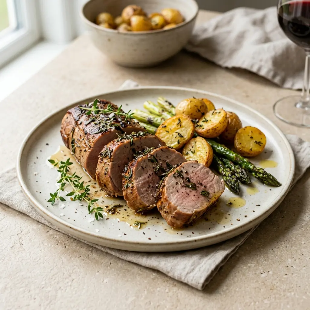 Photo of the finished dish for the recipe Pork Tenderloin with Thyme