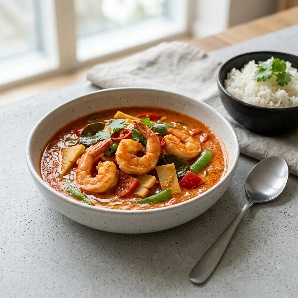 Photo of the finished dish for the recipe Red Curry with Prawns