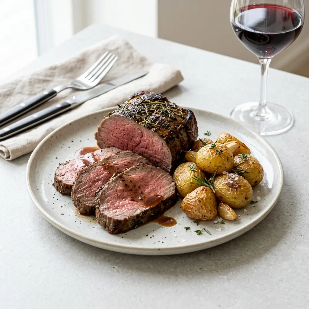 Photo of the finished dish for the recipe Roast Beef with Roast Potatoes