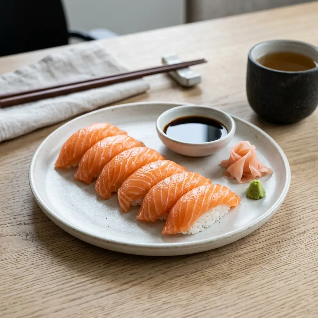 Photo of the finished dish for the recipe Salmon Nigiri