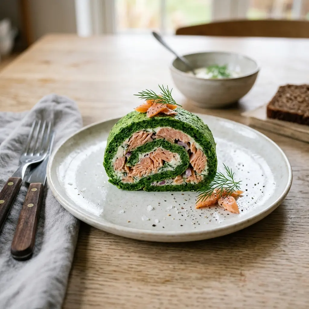 Photo of the finished dish for the recipe Salmon Roulade with Spinach