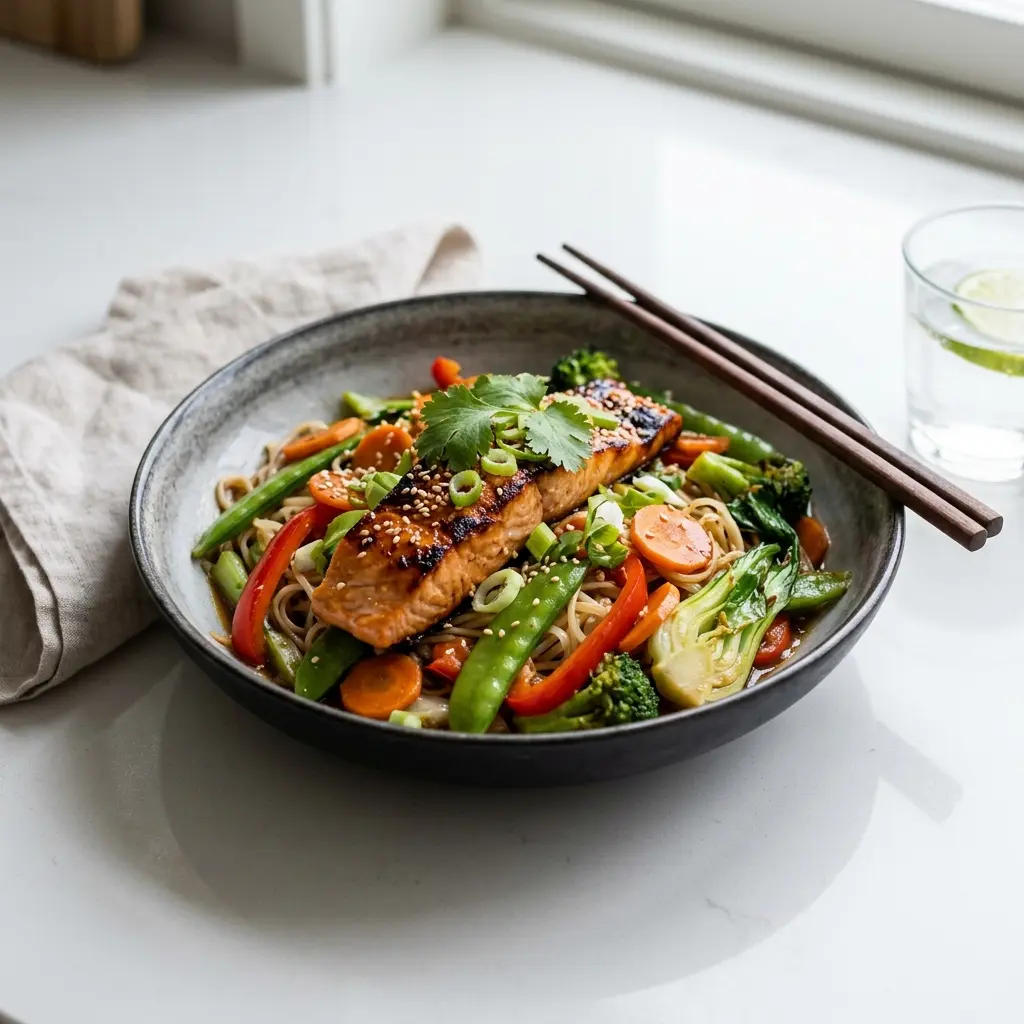Photo of the finished dish for the recipe Salmon Stir-Fry