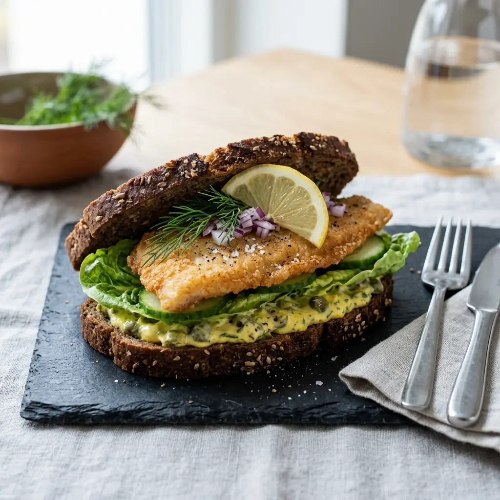 Photo of the finished dish for the recipe Sandwich with Plaice Fillet