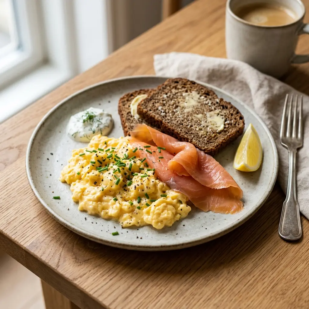 Photo of the breakfast recipe Smoked Salmon with Scrambled Eggs
