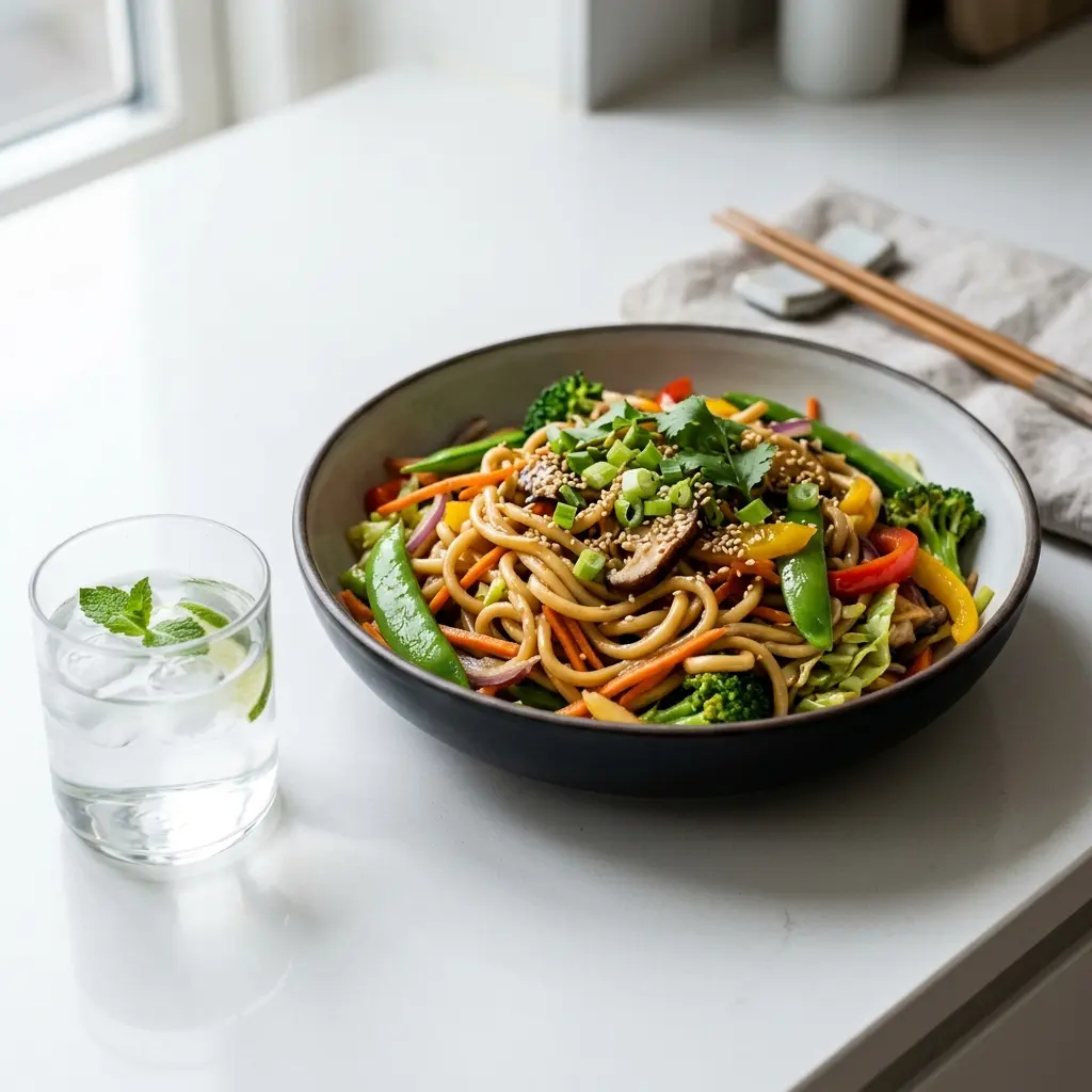 Photo of the finished dish for the recipe Stir-Fried Noodles with Vegetables