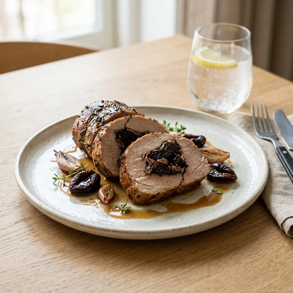Photo of the finished dish for the recipe Stuffed Pork Tenderloin with Prunes