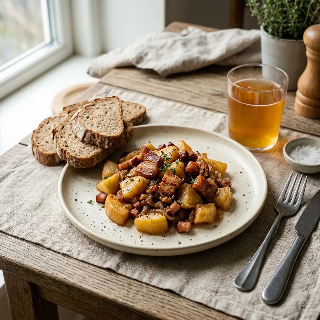Photo of the finished dish for the recipe Traditional Pork Belly with Apples