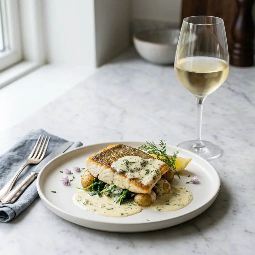 Photo of the sauce or side recipe Turbot with White Wine Sauce