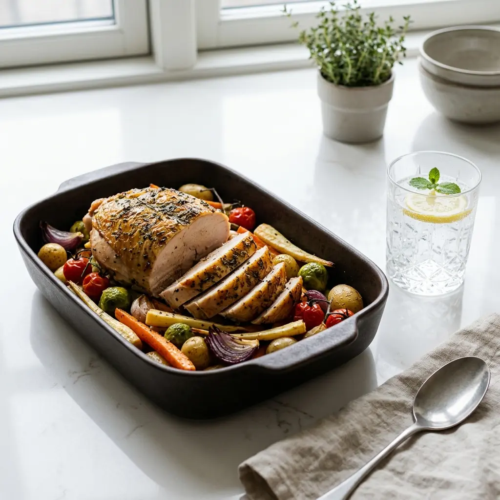 Photo of the finished dish for the recipe Turkey Breast Bake with Vegetables