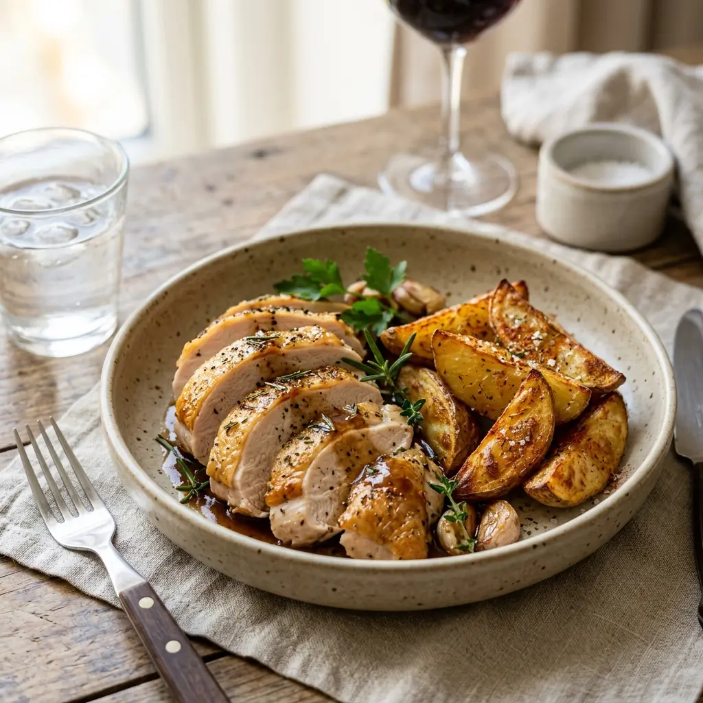 Photo of the finished dish for the recipe Turkey with Roast Potatoes
