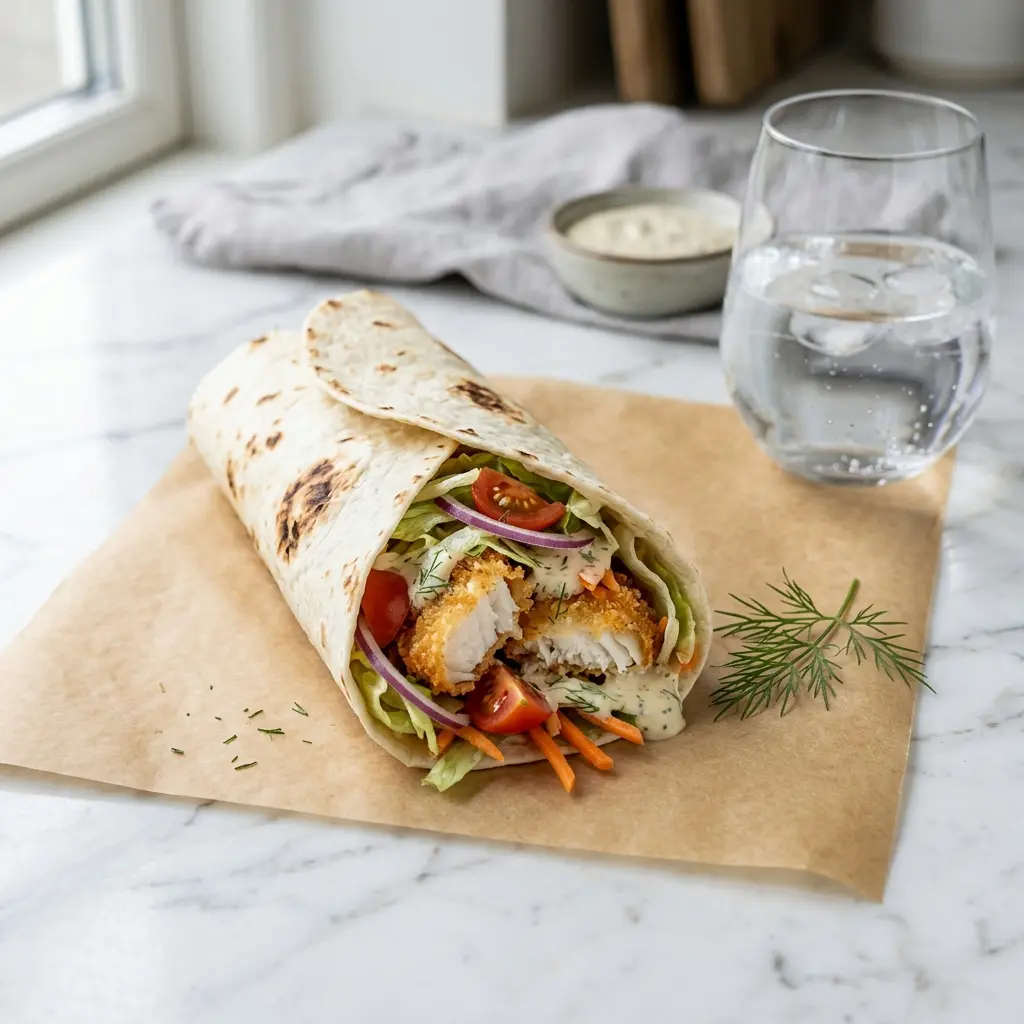 Photo of the finished dish for the recipe Wrap with Crispy Plaice