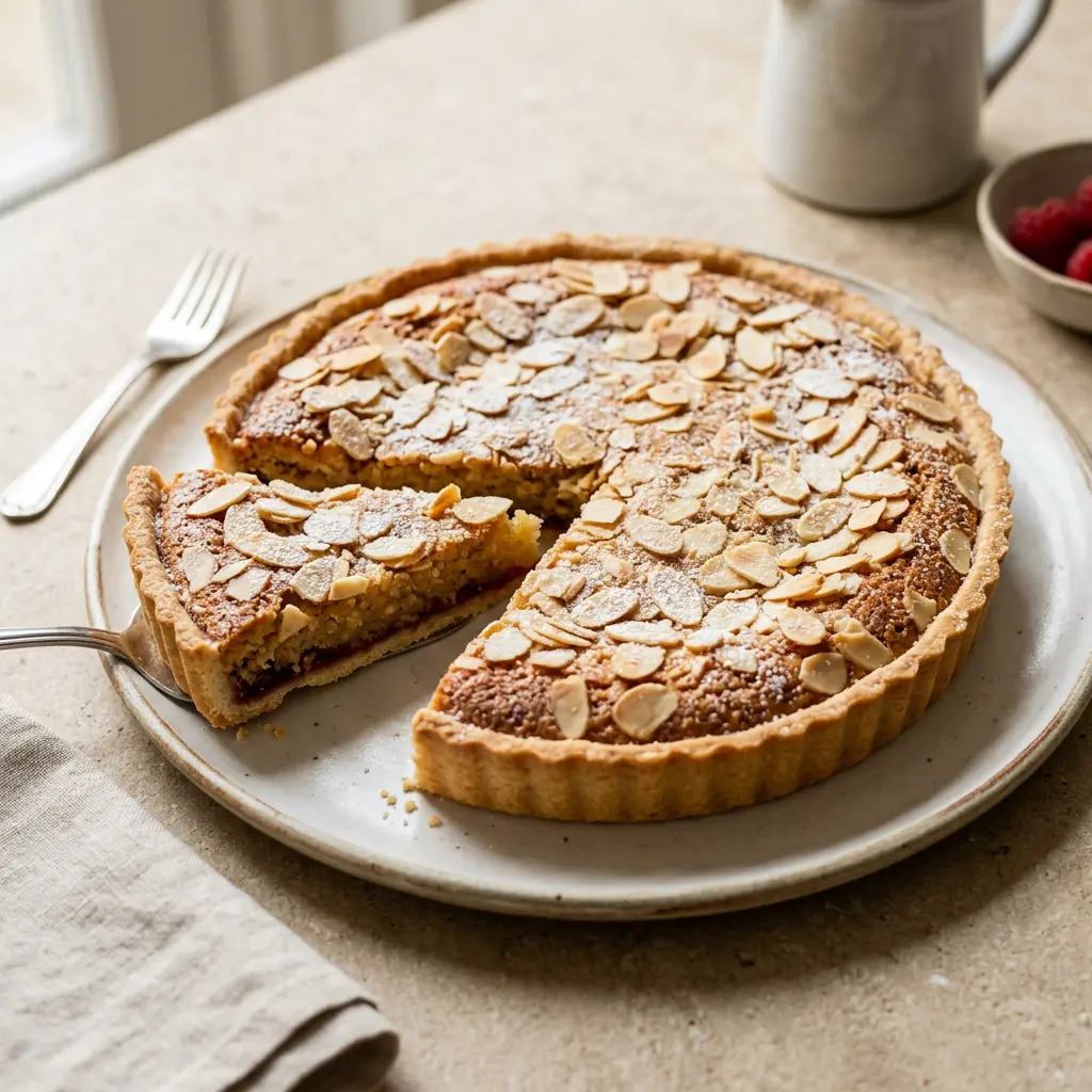 Photo of Bakewell tart ready to serve