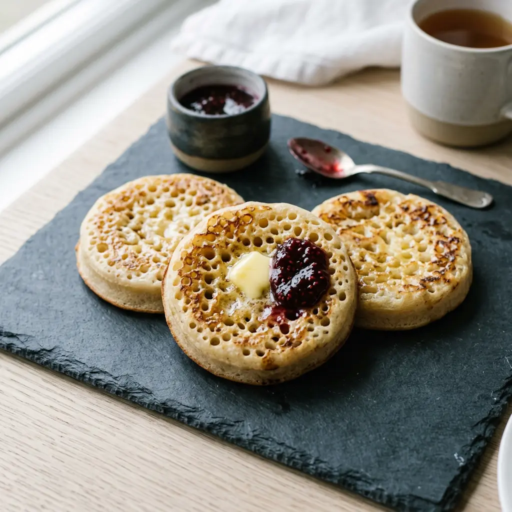 Photo of Crumpets ready to serve