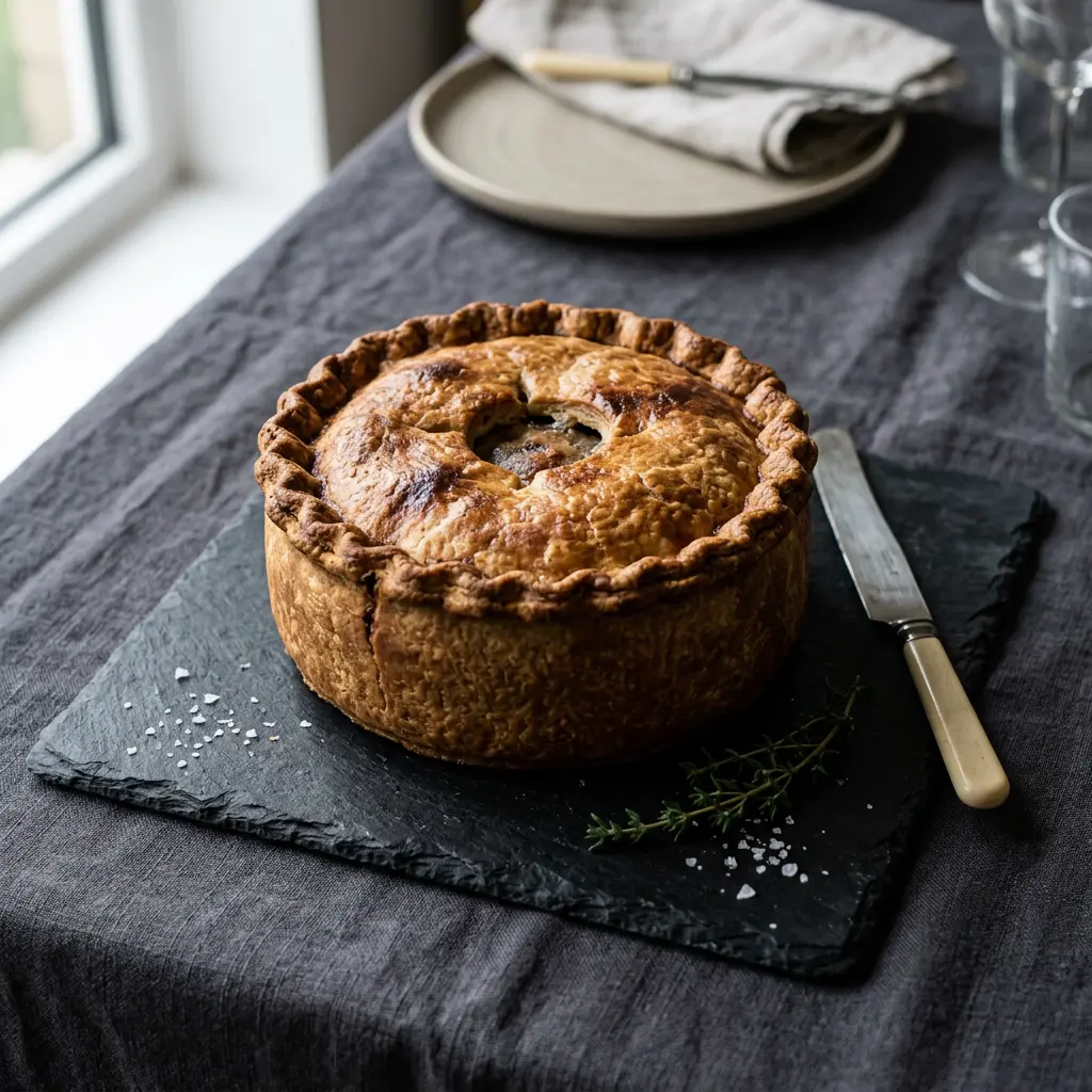 Photo of Pork pie ready to serve