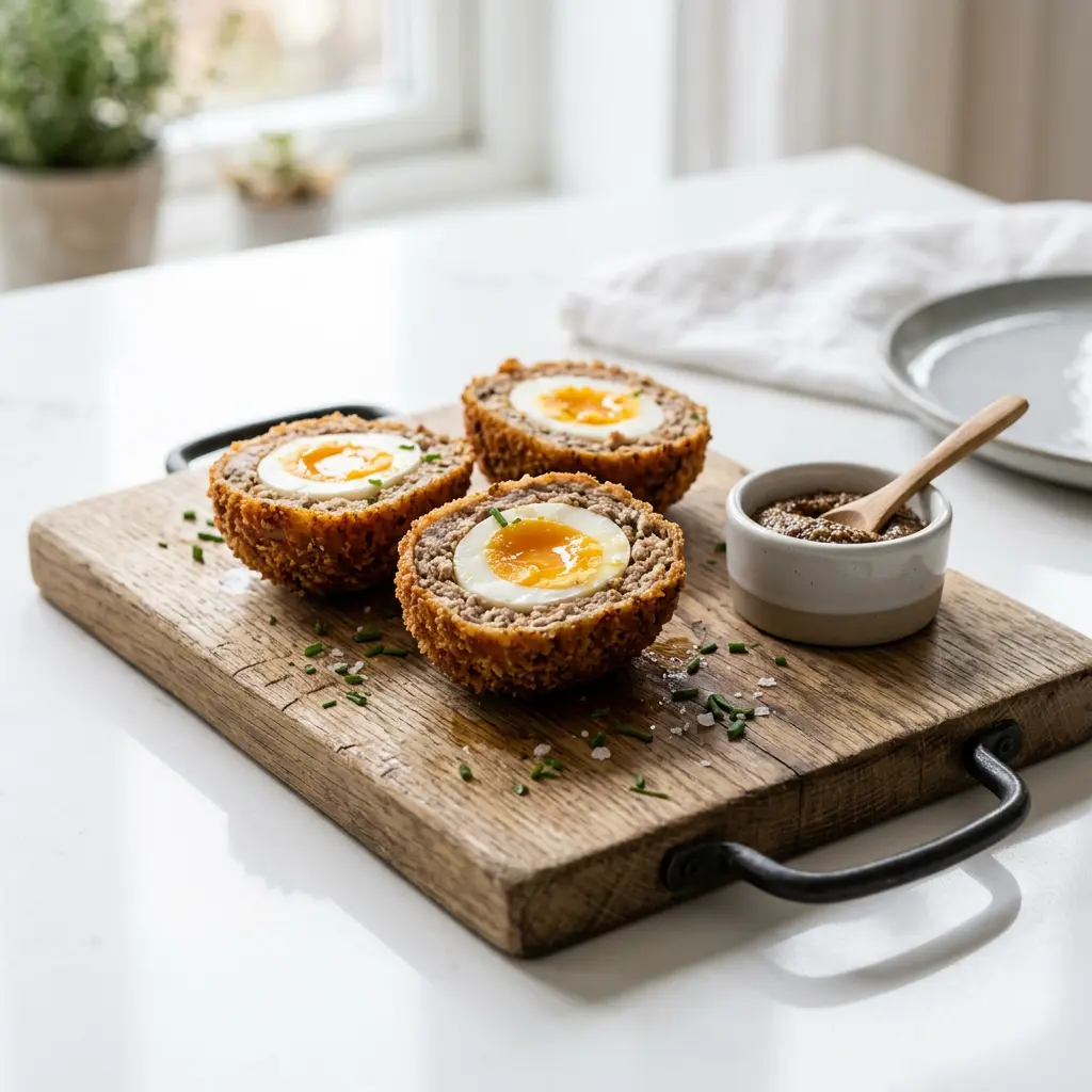 Photo of Scotch eggs ready to serve