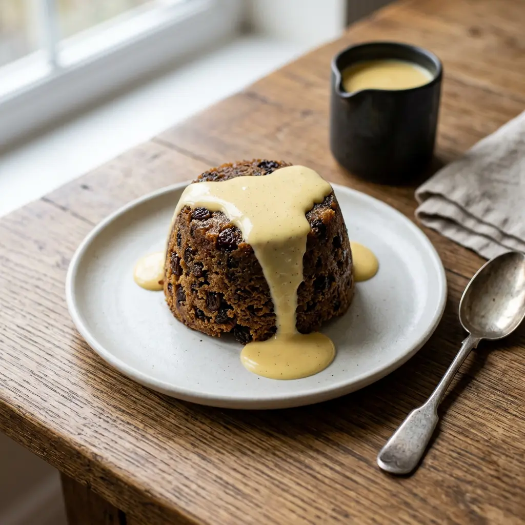 Photo of Spotted dick ready to serve