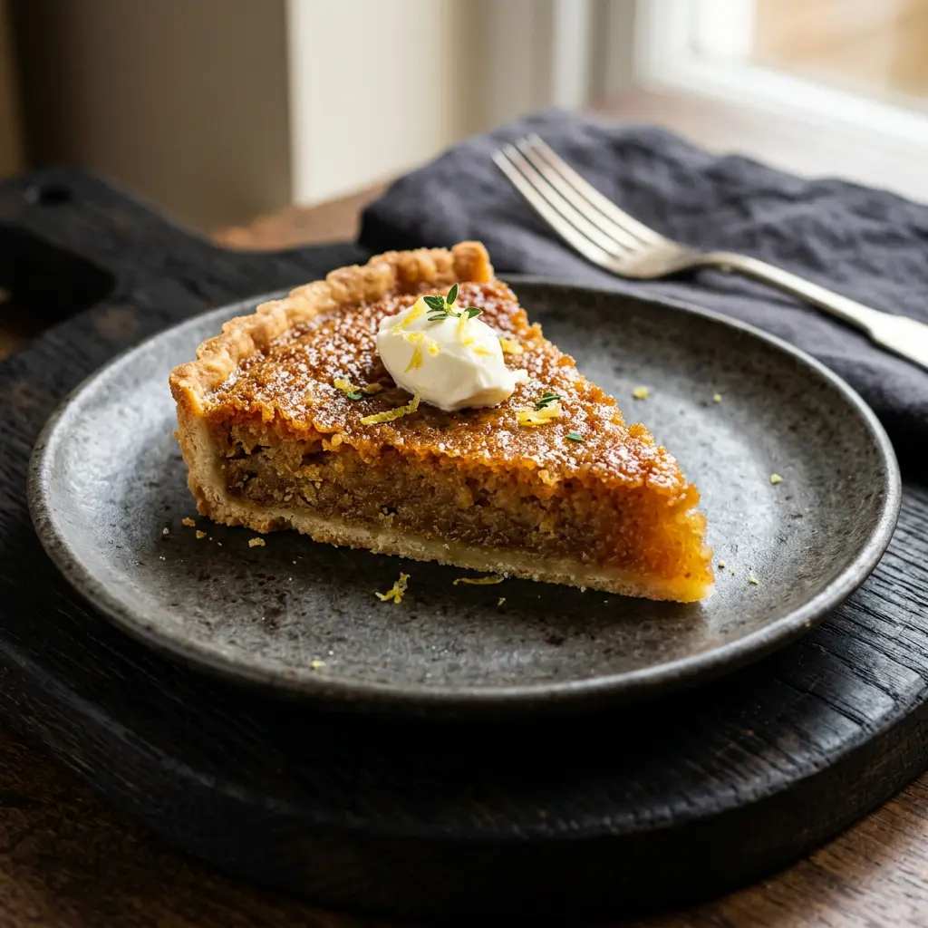 Photo of Treacle tart ready to serve
